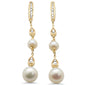 <span style="color:purple">SPECIAL!</span> .32ct G SI 14K Yellow Gold Diamond Pearl Drop Earrings