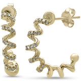 .24ct G SI 14K Yellow Gold Diamond Spiral Earrings