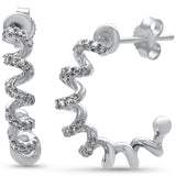 <span style="color:purple">SPECIAL!</span>.24ct G SI 14K White Gold Diamond Spiral Earrings