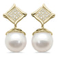 <span style="color:purple">SPECIAL!</span> .05ct G SI 14K Yellow Gold Diamond Pearl Drop Earrings