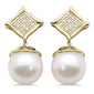 <span style="color:purple">SPECIAL!</span> .05ct G SI 14K Yellow Gold Diamond Pearl Drop Earrings