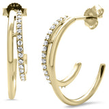 .24ct G SI 14K Yellow Gold Diamond Open Hoop Earrings