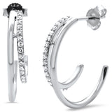 .25ct G SI 14K White Gold Diamond Open Hoop Earrings