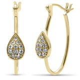 .25ct G SI 14K Yellow Gold Diamond Pear Shaped Huggie Earrings