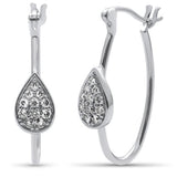.25ct G SI 14K White Gold Diamond Pear Shaped Huggie Earrings
