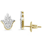 .26ct G SI 14K Yellow Gold Diamond Hamsa Earrings
