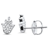 .16ct G SI 14K White Gold Diamond Hamsa Earrings