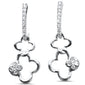 .20ct G SI 14K White Gold Diamond Dangling Flower J Hoop Earrings