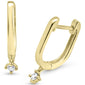 .08ct G SI 14K Yellow Gold Diamond Dangling Solitaire Hoop Earrings