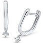 .08ct G SI 14K White Gold Diamond Dangling Solitaire Hoop Earrings
