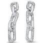 .13ct G SI 14K White Gold Diamond Link Dangling Earrings Push Back