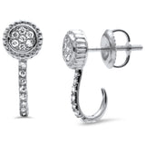 <span style="color:purple">SPECIAL!</span> .21ct G SI 14K White Gold Diamond J Hoop Earrings