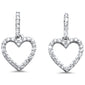 .24ct G SI 14K White Gold Diamond Dangling Heart Earrings