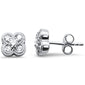 <span style="color:purple">SPECIAL!</span> .40ct G SI 14K White Gold Diamond Clover Flower Stud Earrings