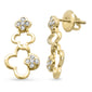 .20ct G SI 14K Yellow Gold Diamond Three Flower Earrings