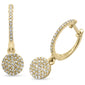 .20ct G SI 14K Yellow Gold Diamond Round Dangling Earrings