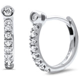 .22ct G SI 14K White Gold Diamond Bezel Hoop Earrings