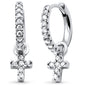 <span style="color:purple">SPECIAL!</span> .33ct G SI 14K White Gold Diamond Dangling Cross Earrings
