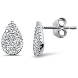 .22ct G SI 14K White Gold Diamond Pear Shaped Stud Earrings