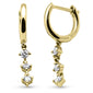 .22ct G SI 14K Yellow Gold Diamond Dangling Hoop Earrings