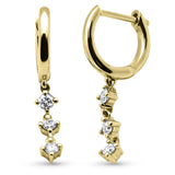 <span style="color:purple">SPECIAL!</span> .22ct G SI 14K Yellow Gold Diamond Dangling Hoop Earrings
