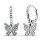 <span style="color:purple">SPECIAL!</span> .40ct G SI 14K White Gold Diamond Dangling Butterfly Hoop Earrings