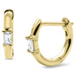 .08ct G SI 14K Yellow Gold Diamond Petite Baguette Hoop Earrings