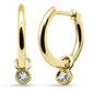 .08ct G SI 14K Yellow Gold Diamond Petite Hoop Earrings