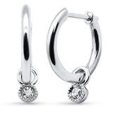 .08ct G SI 14K White Gold Diamond Petite Hoop Earrings