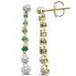 <span style="color:purple">SPECIAL!</span> .47ct G SI 14K Yellow Gold Diamond & Emerald Dangling Drop Earrings