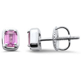 .38ct G SI 14K White Gold Pink Sapphire Stud Earrings