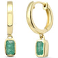 <span style="color:purple">SPECIAL!</span> .51ct G SI 14K Yellow Gold Emerald Gemstone Hoop Earrings