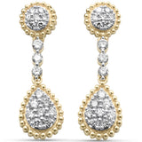 .50ct G SI 14K Yellow Gold Diamond Dangling Pear Shaped Earrings