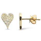 .23ct G SI 14K Yellow Gold Diamond Heart Earrings Push Back
