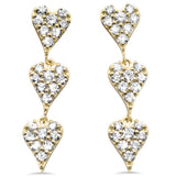 <span style="color:purple">SPECIAL!</span>.33ct G SI 14K Yellow Gold Diamond Heart Dangling Earrings Push Back
