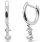 .15ct G SI 14K White Gold Diamond Petite Dangling Hoop Earrings
