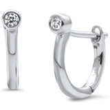 .06ct G SI 14K White Gold Diamond Petite Hoop Earrings