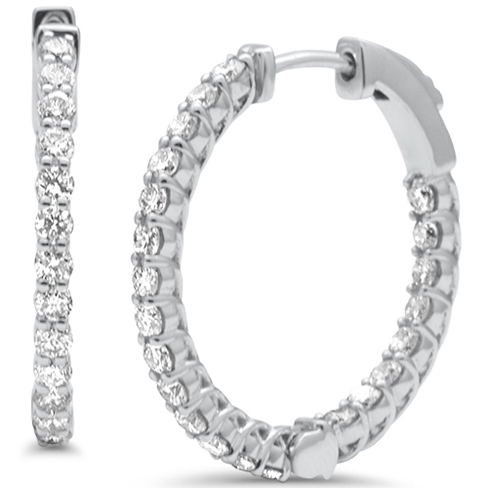 <span style="color:purple">SPECIAL!</span> .76ct G SI 14K White Gold Diamond Hoop Earrings