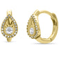 .19ct G SI 14K Yellow Gold Diamond Pear Shaped Hoop Earrings