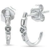 .06ct G SI 14K White Gold Diamond Petite Hoop Earrings