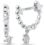 .08ct G SI 14K White Gold Diamond Petite Hoop Earrings