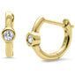 .08ct G SI 14K Yellow Gold Diamond Petite Hoop Earrings