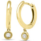 .08ct G SI 14K Yellow Gold Diamond Petite Hoop Earrings