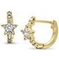 .26ct G SI 14K Yellow Gold Diamond Star Petite Hoop Earrings