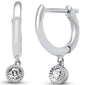 .10ct G SI 14K White Gold Diamond Petite Dangling Hoop Earrings