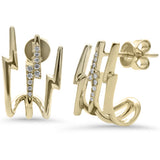 <span style="color:purple">SPECIAL!</span> .09ct G SI 14K Yellow Gold Diamond Triple Hoop Earrings  Push Backings