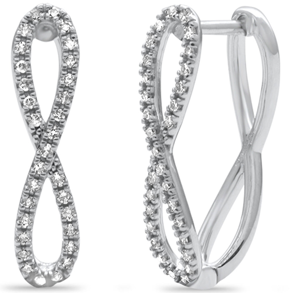 diamond Infinity Hoop Earring In 14K White Gold