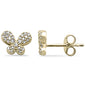 .20ct G SI 14K Yellow Gold Diamond Cute Butterfly Earrings