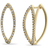 .25ct G SI 14K Yellow Gold Diamond Marquise Shape Hoop Earrings