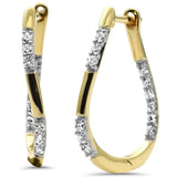 .23ct G SI 14K Yellow Gold Diamond Hoop Earrings
